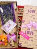 Hộp hoa Lavender cao cấp kèm gấu và thiệp hoa 0